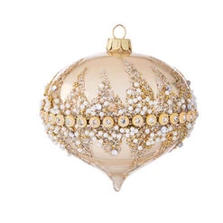 Raz 6" Gold Beaded Glass Christmas Ornament 4022874 9 Raz 6" Gold Beaded Glass Christmas Ornament 4022874 -Holiday Decorations apio92cyc 30977.1646091885