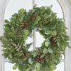 Raz 27" Iced Mixed Greenery, Eucalyptus And Pinecone Christmas Wreath W4102617 -Holiday Decorations apipnzygh 39099.1646091913