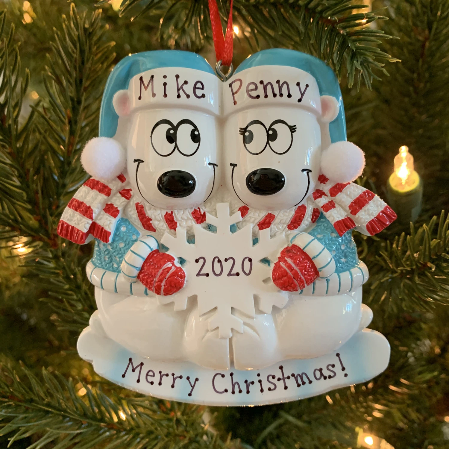 Polar Bear Couple Our First Christmas Personalized Christmas Ornament OR1450 4 Polar Bear Couple Our First Christmas Personalized Christmas Ornament OR1450 - Image 2