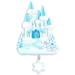 Blue And White Ice Castle Personalized Christmas Ornament OR1462 -Holiday Decorations apiqxdcjd 15301.1646091960