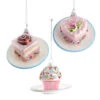 Kurt Adler 3.25" Pink Miniature Cake Glass Christmas Ornament C6374 -Holiday Decorations apirpoz00 67666.1646091886