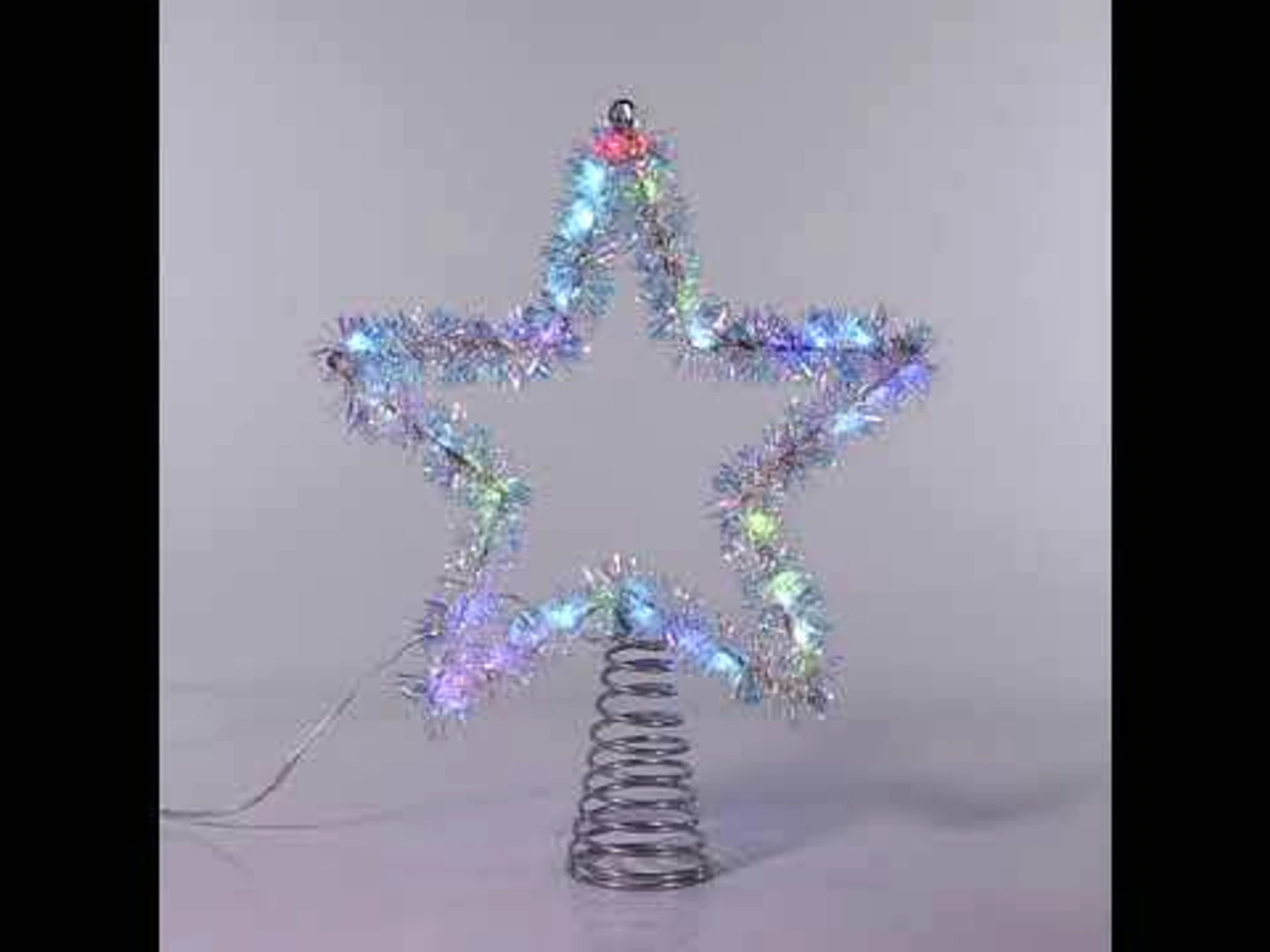 Kurt Adler 12.2" LED Lighted Silver Tinsel Star Christmas Tree Topper AD1022RGB 10 Kurt Adler 12.2" LED Lighted Silver Tinsel Star Christmas Tree Topper AD1022RGB - Image 8