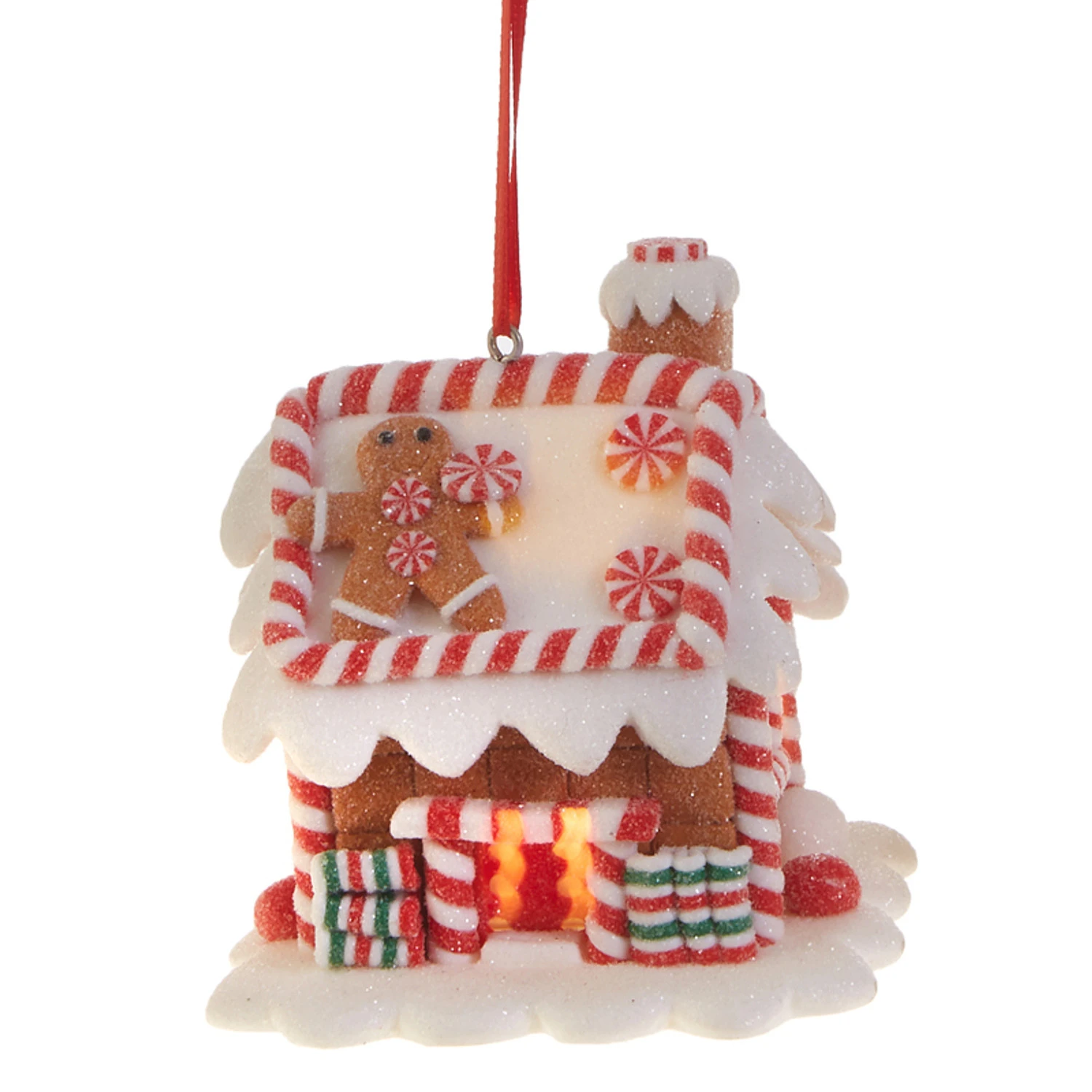 Raz 3.25" LED Lighted Claydough Gingerbread House Christmas Ornament 3815534 6 Raz 3.25" LED Lighted Claydough Gingerbread House Christmas Ornament 3815534 - Image 4