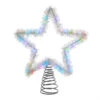 Kurt Adler 12.2" LED Lighted Silver Tinsel Star Christmas Tree Topper AD1022RGB