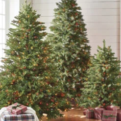 Raz 7.5' Pre-Lit Green Shenandoah Christmas Treewith Multicolor Lights T4152009