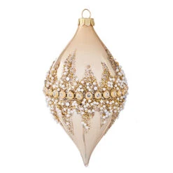 Raz 6" Gold Beaded Glass Christmas Ornament 4022874 10 Raz 6" Gold Beaded Glass Christmas Ornament 4022874 -Holiday Decorations apiwuqrlu 78287.1646091883
