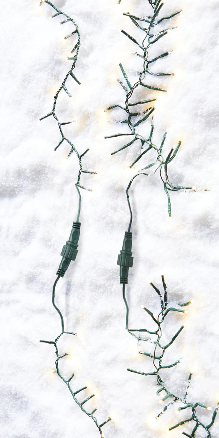 Raz 34' Connectable Cluster Garland Green Wire With White Lights Christmas Light Strand L4137016 3 Raz 34' Connectable Cluster Garland Green Wire With White Lights Christmas Light Strand L4137016