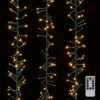 Raz 15' Battery Operated Cluster Garland Green Wire With White Compact Christmas Lights G3937045 -Holiday Decorations apix2bwbs 61052.1646091877