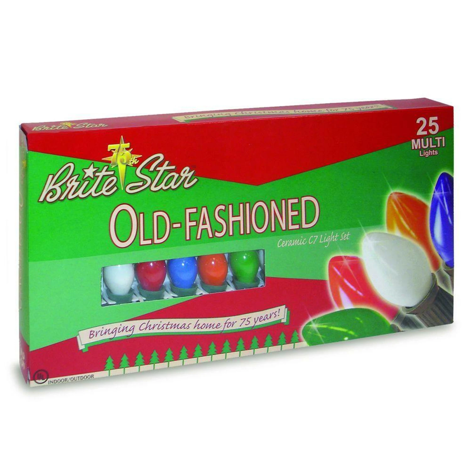 Brite Star 25 Vintage Inspired Multicolor Ceramic C7 Christmas Lights 37-830-00 3 Brite Star 25 Vintage Inspired Multicolor Ceramic C7 Christmas Lights 37-830-00