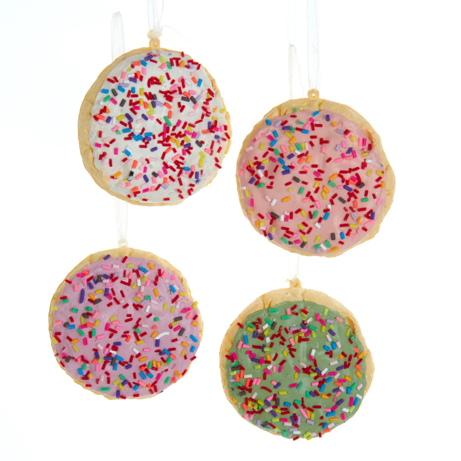 Kurt Adler 3" Sugar Cookie Christmas Ornament Set D4091 3 Kurt Adler 3" Sugar Cookie Christmas Ornament Set D4091