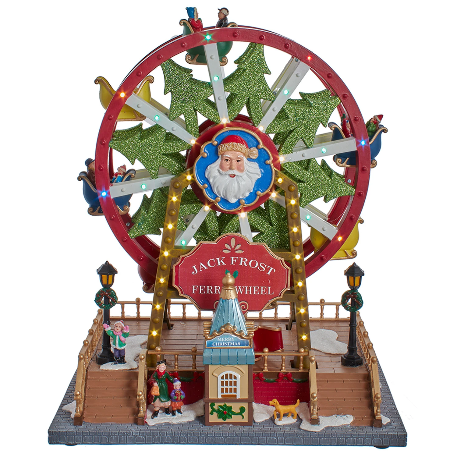 Kurt Adler 13" Lighted Musical Christmas Ferris Wheel Decoration JEL1322 3 Kurt Adler 13" Lighted Musical Christmas Ferris Wheel Decoration JEL1322